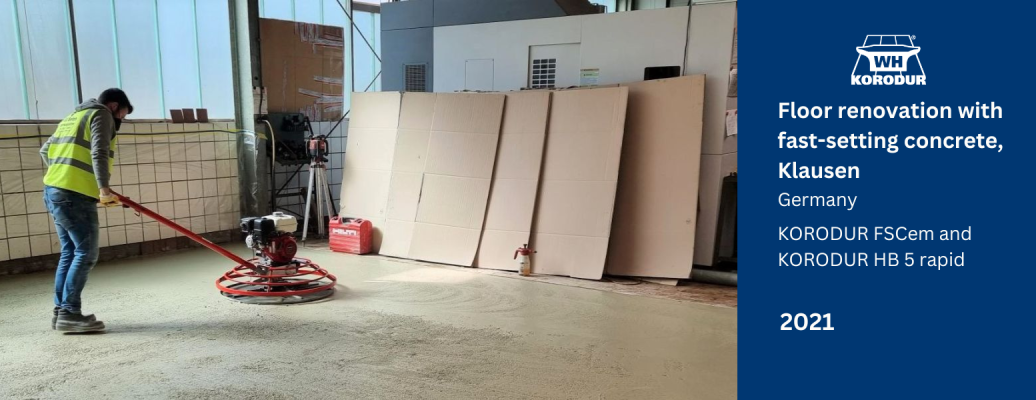 Floor renovation with fast-setting concrete, Klausen