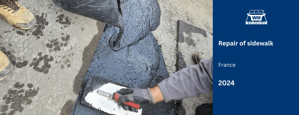 Repair of sidewalk, Saint-Étienne