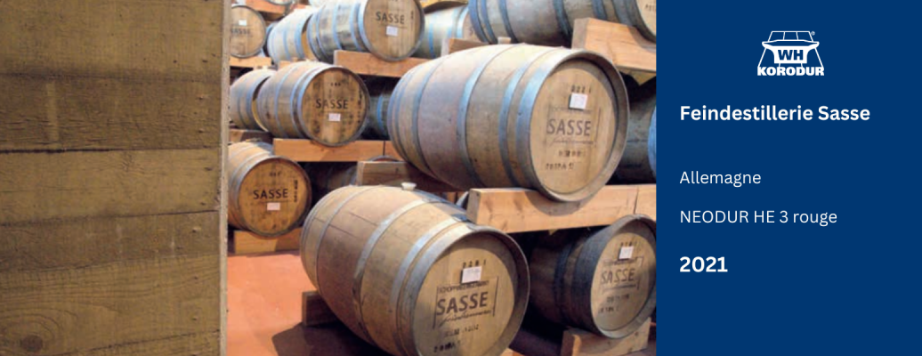 Son en béton coloré dans une distillerie